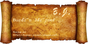 Buzás József névjegykártya